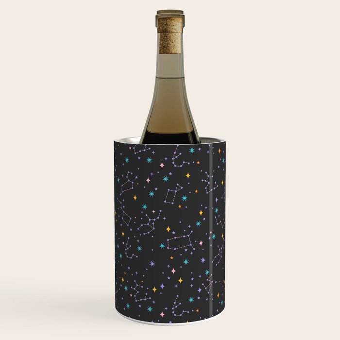 Colorful Night Sky on Black Wine Chiller Gallery Image 2
