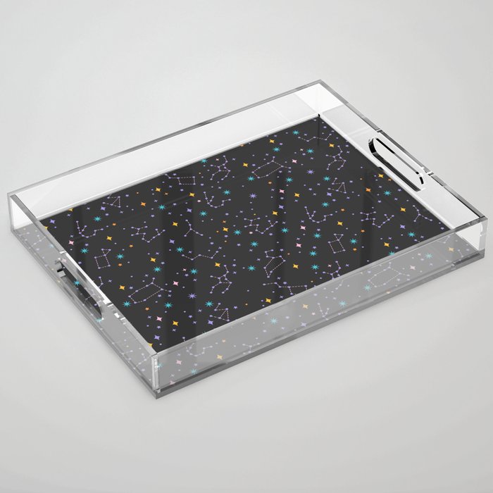 Colorful Night Sky on Black Acrylic Tray Gallery Image 1