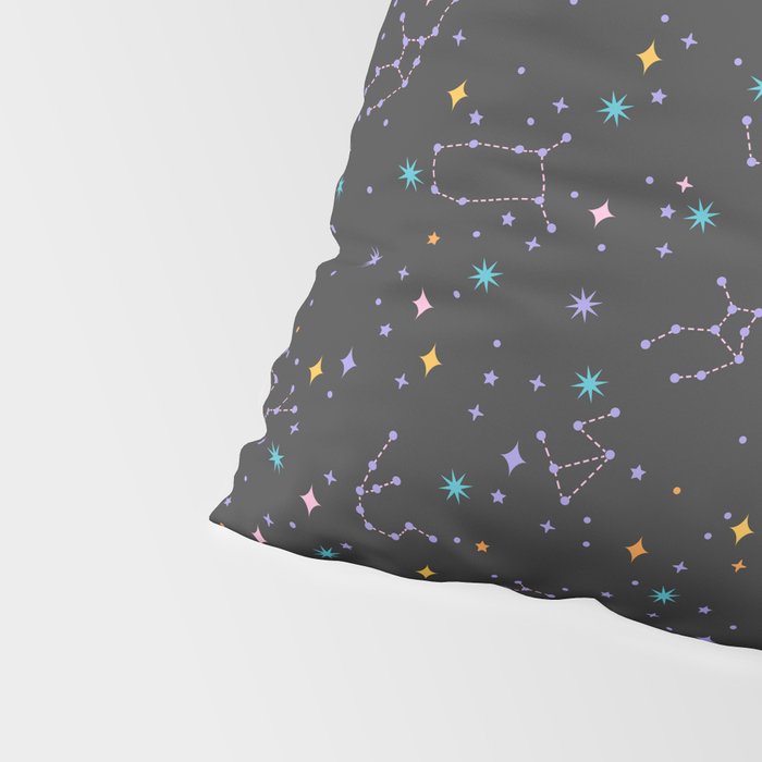 Colorful Night Sky on Black Pillow Sham Gallery Image 4