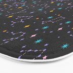 Colorful Night Sky on Black Bath Mat Gallery Image 3