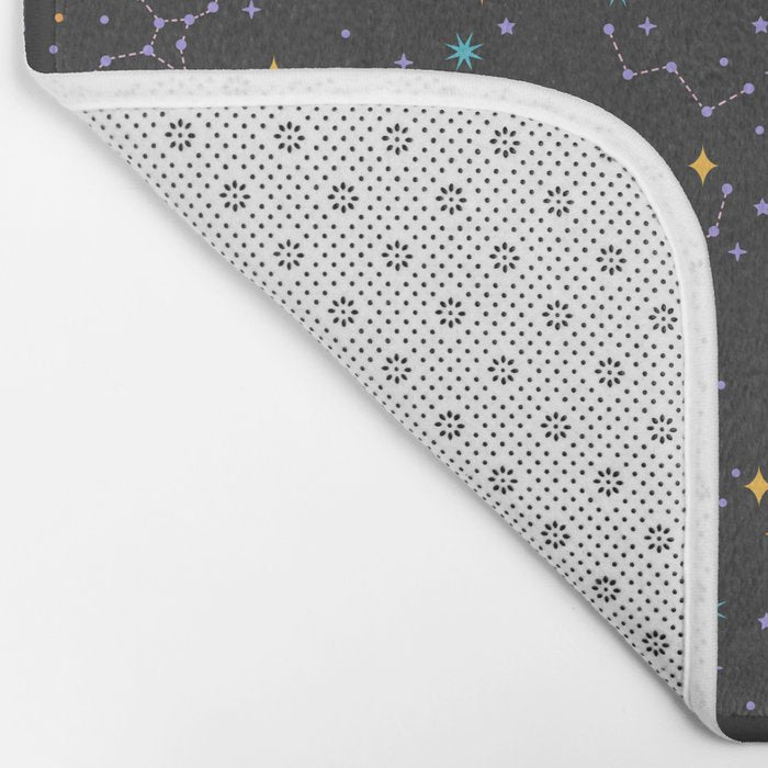 Colorful Night Sky on Black Bath Mat Gallery Image 2