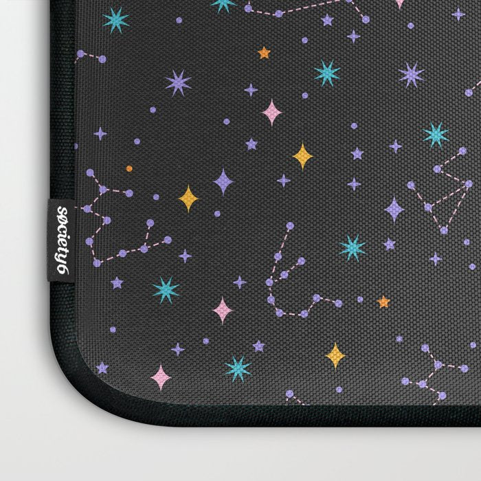 Colorful Night Sky on Black Laptop Sleeve Gallery Image 3