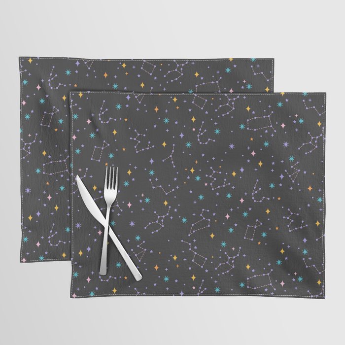 Colorful Night Sky on Black Placemat Gallery Image 1