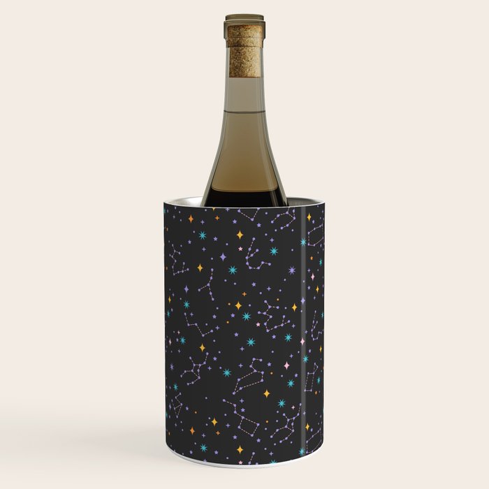 Colorful Night Sky on Black Wine Chiller Gallery Image 1