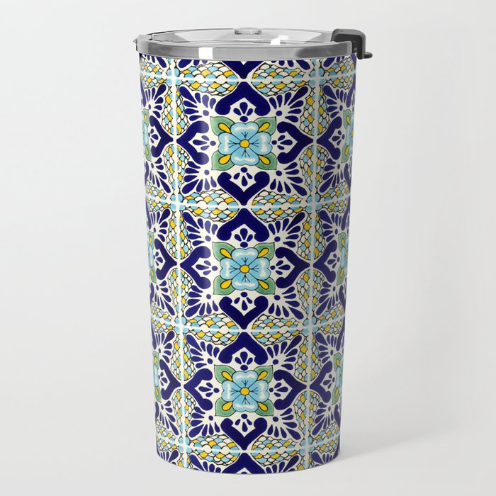 Talavera Mexican Tile IN BLU Travel Mug Gallery Image 2
