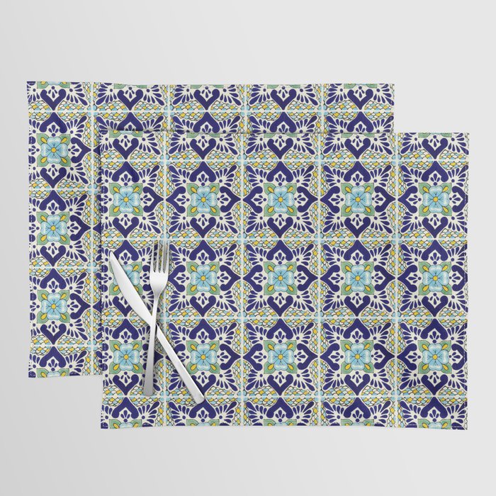 Talavera Mexican Tile IN BLU Placemat Gallery Image 1