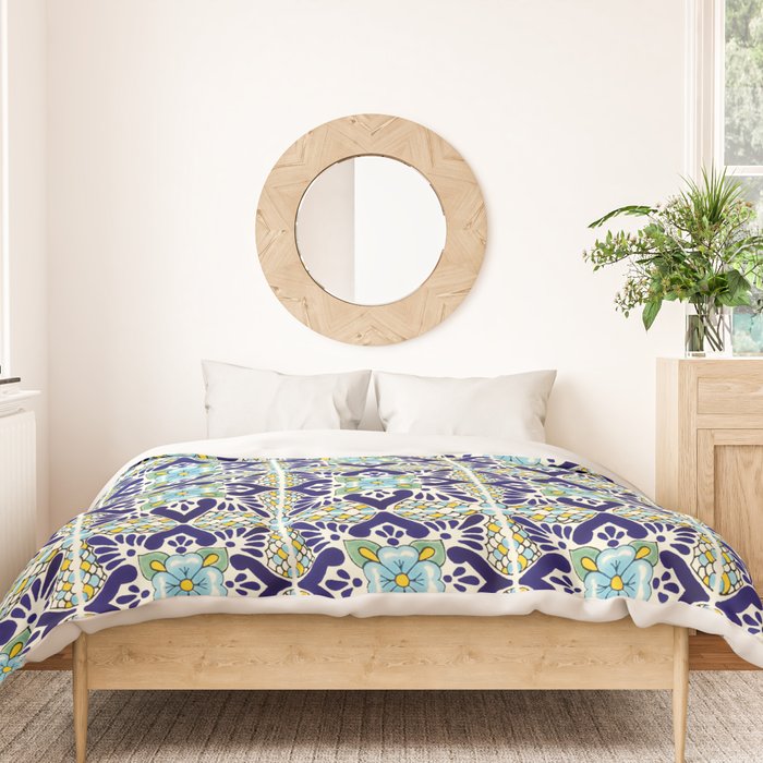 Talavera Mexican Tile IN BLU Duvet Cover Gallery Image 3
