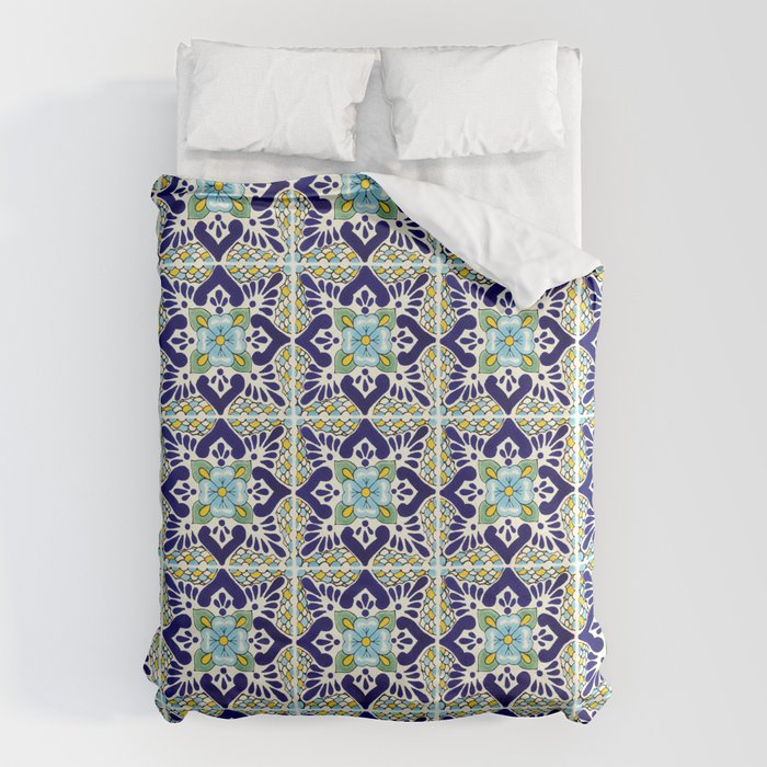 Talavera Mexican Tile IN BLU Duvet Cover Gallery Image 1