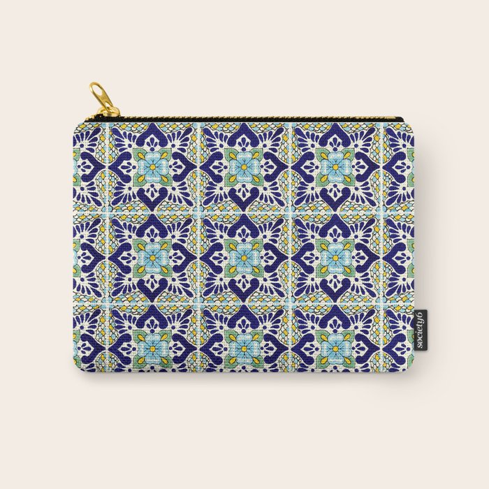 Talavera Mexican Tile IN BLU Carry All Pouch Gallery Image 1