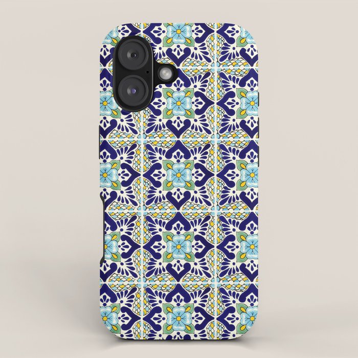 Talavera Mexican Tile IN BLU iPhone Case Gallery Image 1