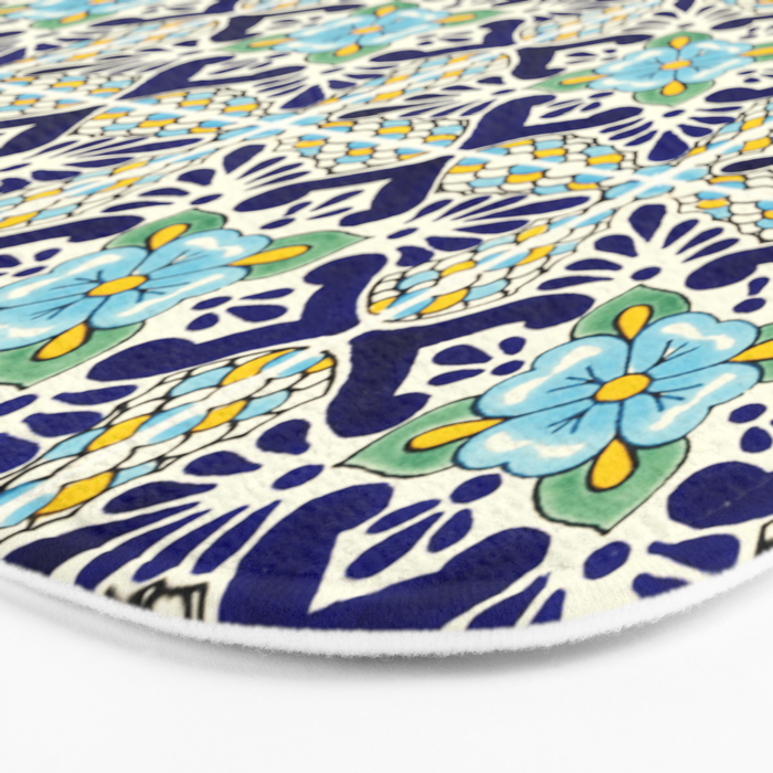 Talavera Mexican Tile IN BLU Bath Mat Gallery Image 3