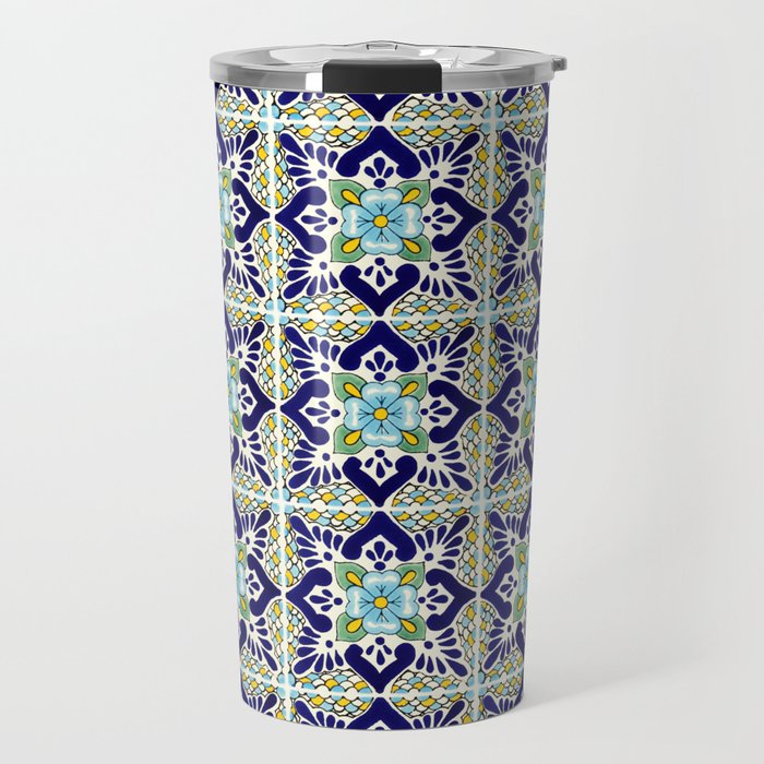 Talavera Mexican Tile IN BLU Travel Mug Gallery Image 1