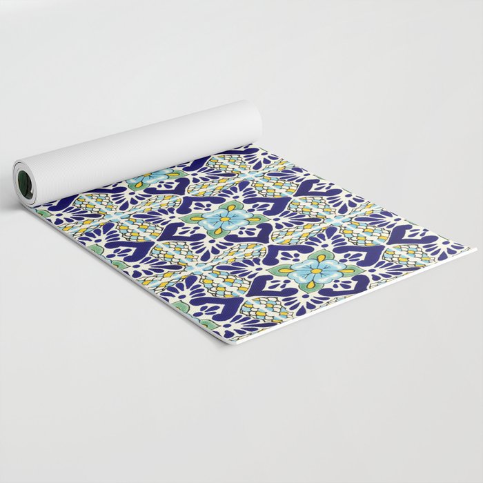 Talavera Mexican Tile IN BLU Yoga Mat Gallery Image 2