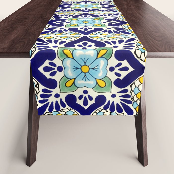 Talavera Mexican Tile IN BLU Table Runner Gallery Image 1