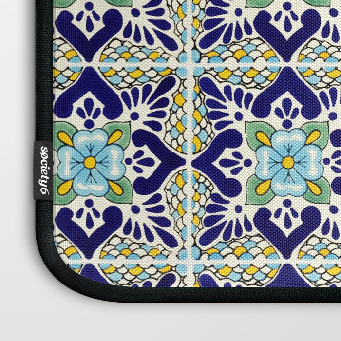 Talavera Mexican Tile IN BLU Laptop Sleeve Gallery Image 3