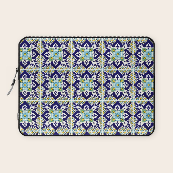 Talavera Mexican Tile IN BLU Laptop Sleeve Gallery Image 1