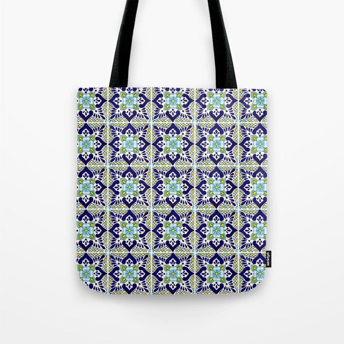 Talavera Mexican Tile IN BLU Tote Bag Gallery Image 1