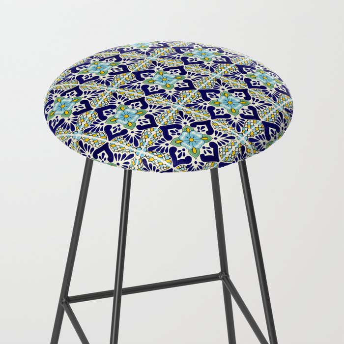 Talavera Mexican Tile IN BLU Stool Gallery Image 2