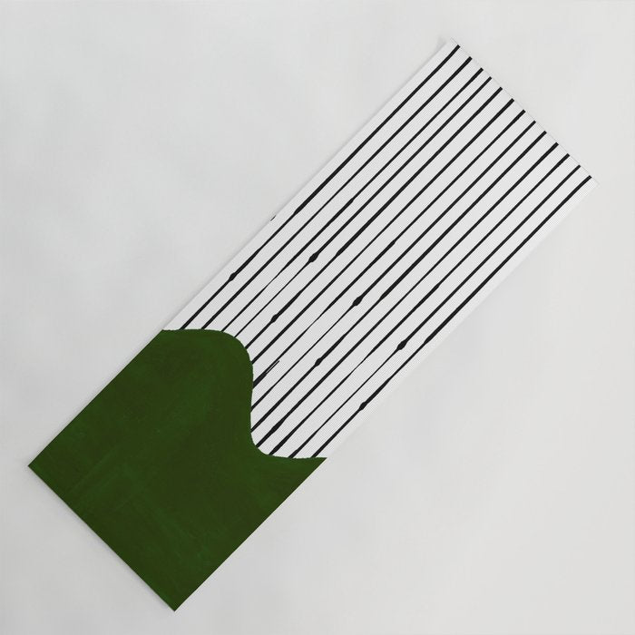 lines and wave (green) Yoga Mat Gallery Image 1