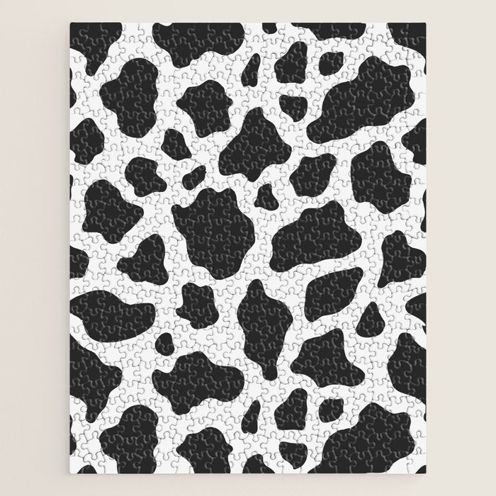 Black and White Cow Print Jigsaw Puzzle Gallery Image 1