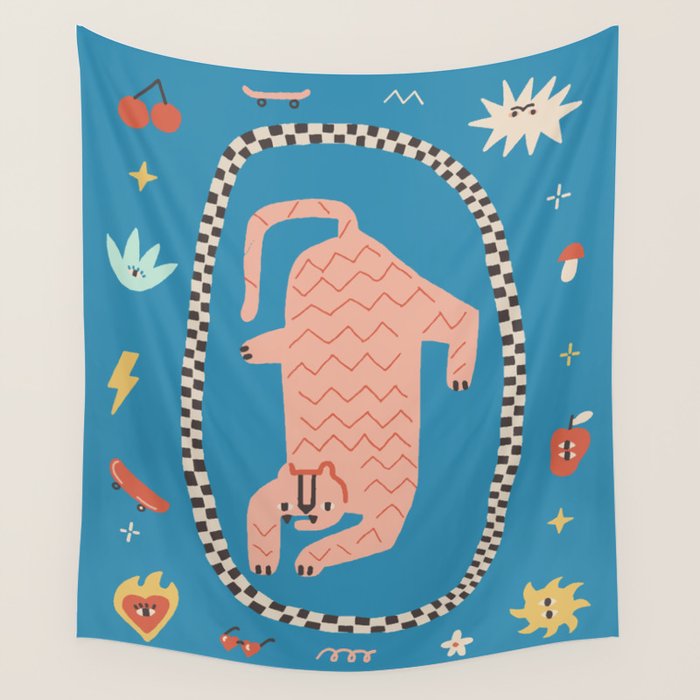 Trippy tigers Wall Tapestry Gallery Image 1