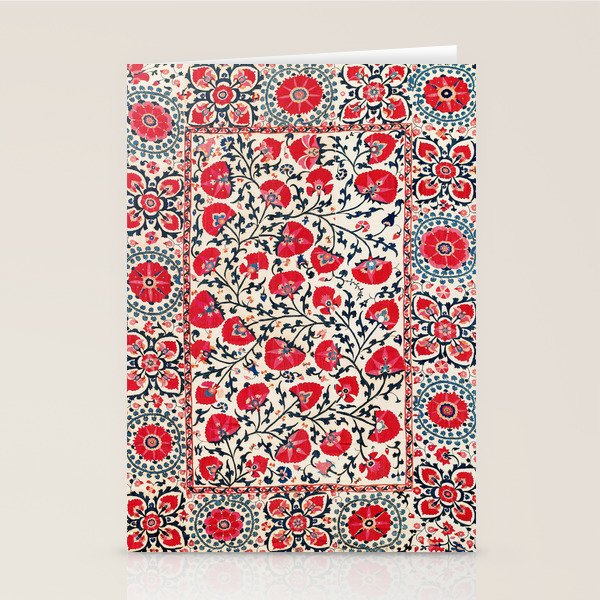 Shakhrisyabz Suzani Uzbekistan Embroidery Print Stationery Card Gallery Image 1