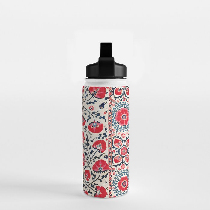 Shakhrisyabz Suzani Uzbekistan Embroidery Print Water Bottle Gallery Image 2
