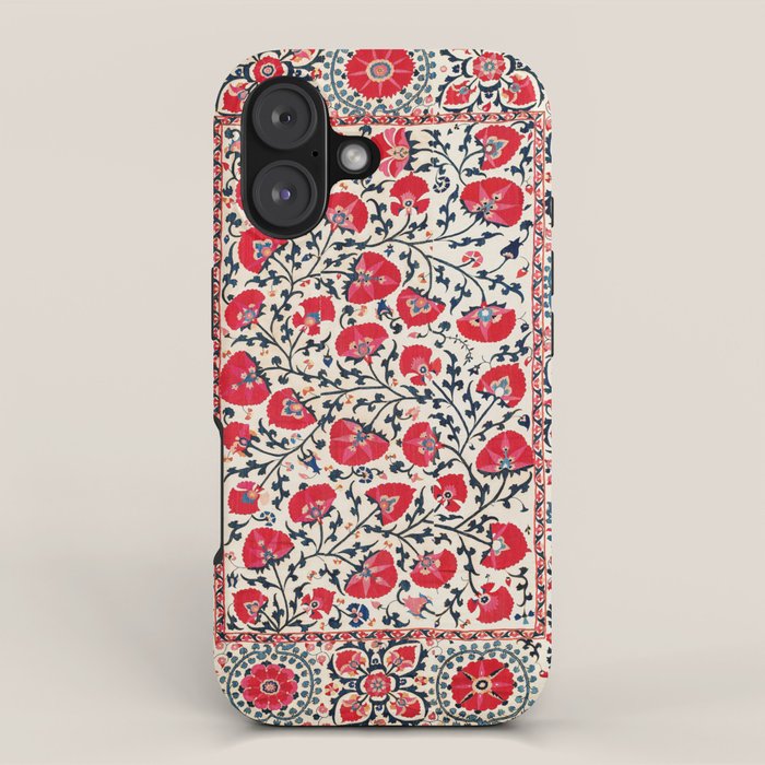 Shakhrisyabz Suzani Uzbekistan Embroidery Print iPhone Case Gallery Image 1