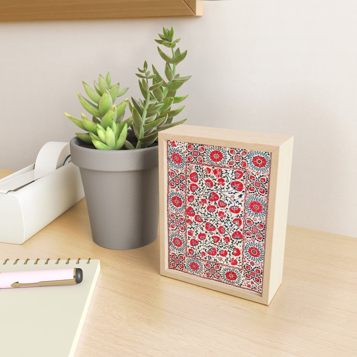 Shakhrisyabz Suzani Uzbekistan Embroidery Print Mini Art Print Gallery Image 2