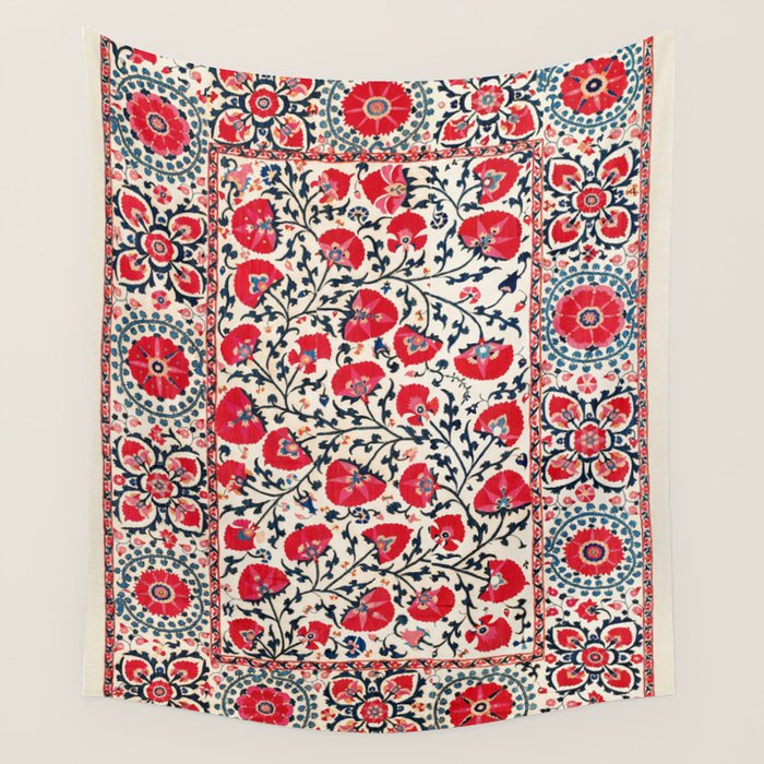 Shakhrisyabz Suzani Uzbekistan Embroidery Print Wall Tapestry Gallery Image 4