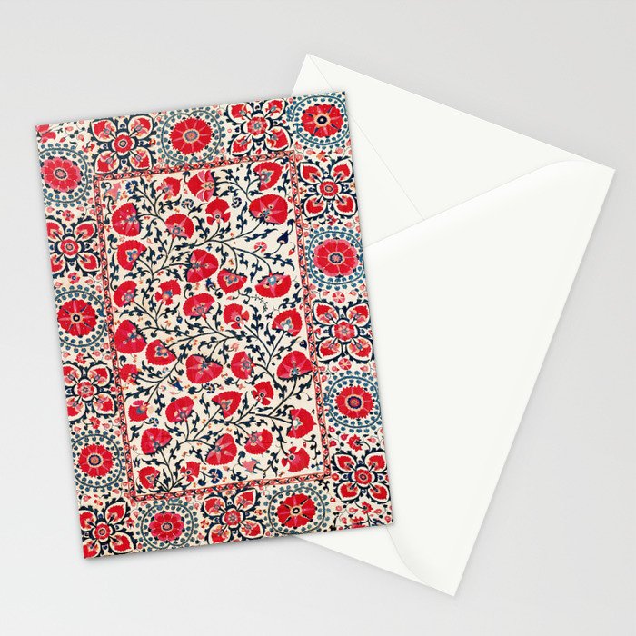 Shakhrisyabz Suzani Uzbekistan Embroidery Print Stationery Card Gallery Image 2