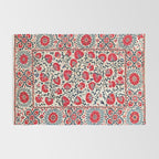 Shakhrisyabz Suzani Uzbekistan Embroidery Print Rug Gallery Image 2