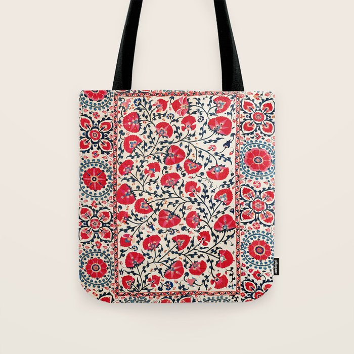 Shakhrisyabz Suzani Uzbekistan Embroidery Print Tote Bag Gallery Image 1