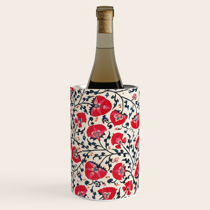Shakhrisyabz Suzani Uzbekistan Embroidery Print Wine Chiller Gallery Image 1