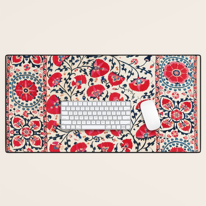 Shakhrisyabz Suzani Uzbekistan Embroidery Print Desk Mat Gallery Image 1