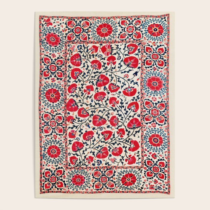 Shakhrisyabz Suzani Uzbekistan Embroidery Print Poster Gallery Image 1