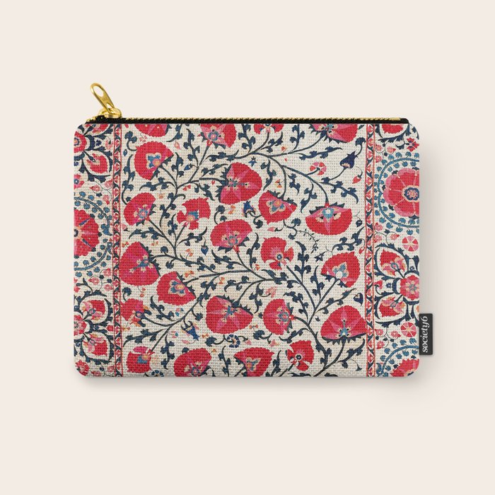 Shakhrisyabz Suzani Uzbekistan Embroidery Print Carry All Pouch Gallery Image 1