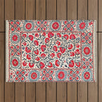 Shakhrisyabz Suzani Uzbekistan Embroidery Print Outdoor Rug Gallery Image 1