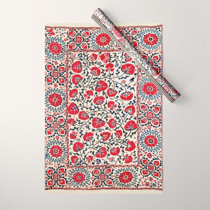 Shakhrisyabz Suzani Uzbekistan Embroidery Print Wrapping Paper Gallery Image 1