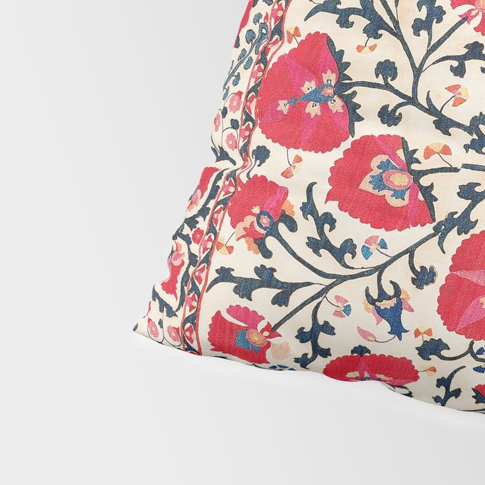 Shakhrisyabz Suzani Uzbekistan Embroidery Print Pillow Sham Gallery Image 4
