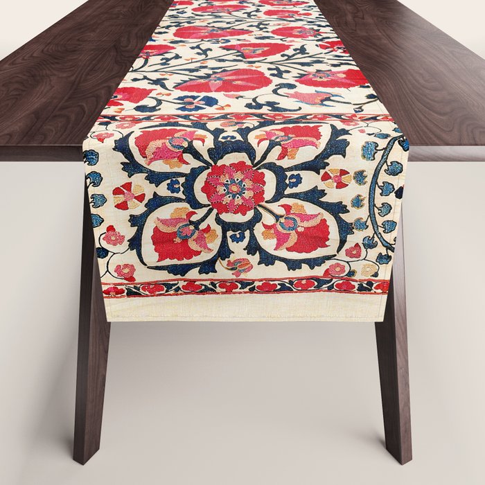 Shakhrisyabz Suzani Uzbekistan Embroidery Print Table Runner Gallery Image 1