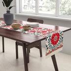 Shakhrisyabz Suzani Uzbekistan Embroidery Print Table Runner Gallery Image 2