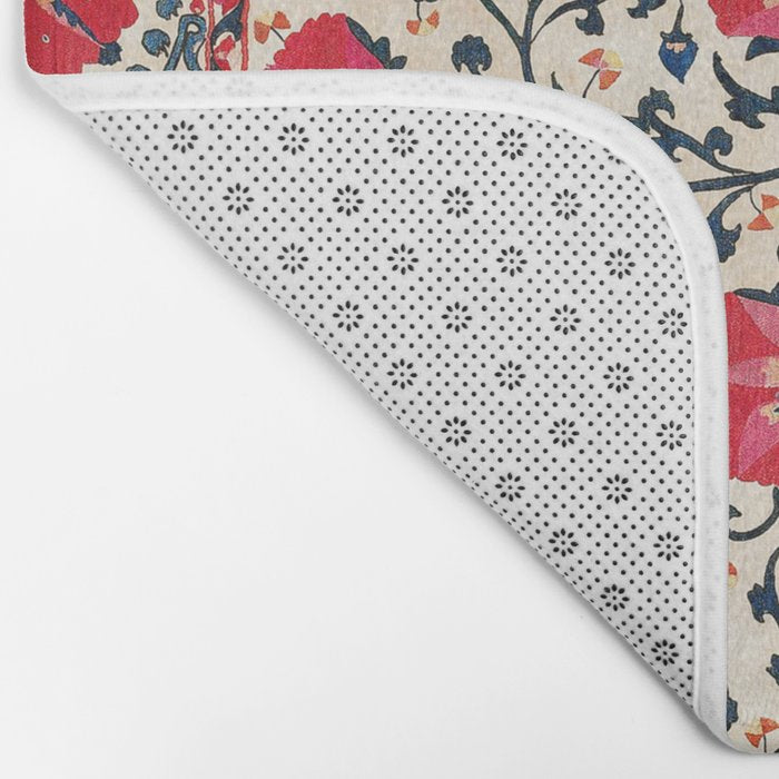 Shakhrisyabz Suzani Uzbekistan Embroidery Print Bath Mat Gallery Image 2