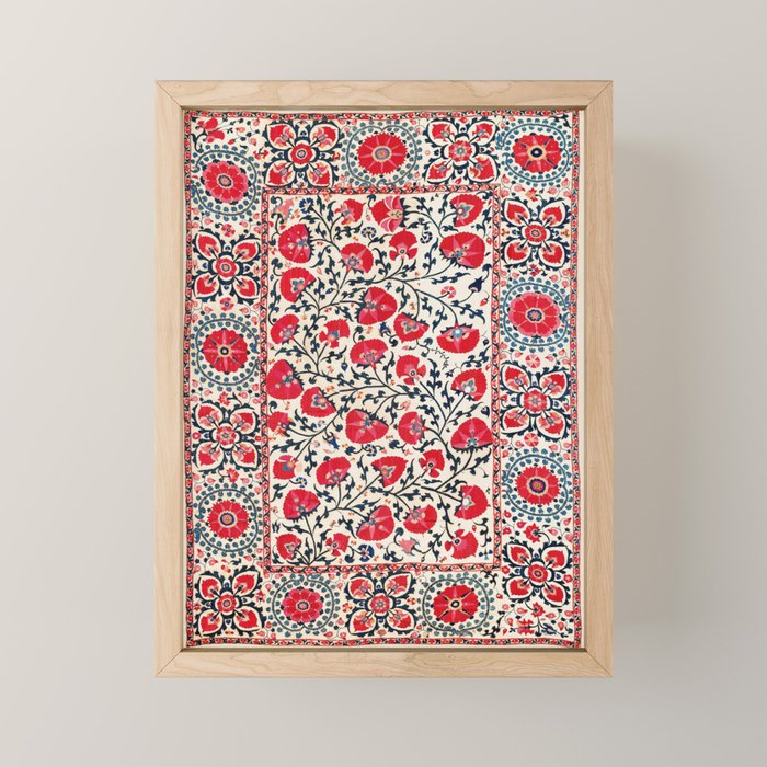 Shakhrisyabz Suzani Uzbekistan Embroidery Print Mini Art Print Gallery Image 1