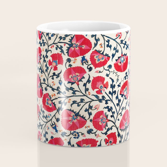 Shakhrisyabz Suzani Uzbekistan Embroidery Print Coffee Mug Gallery Image 4