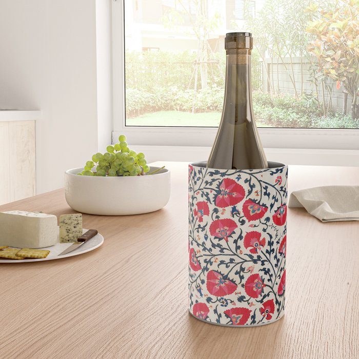 Shakhrisyabz Suzani Uzbekistan Embroidery Print Wine Chiller Gallery Image 4