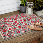 Shakhrisyabz Suzani Uzbekistan Embroidery Print Outdoor Rug Gallery Image 2