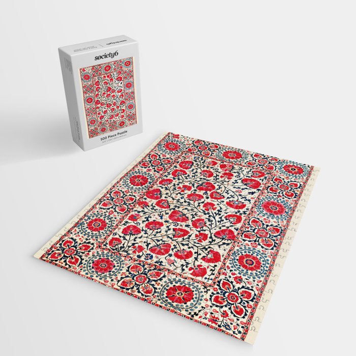 Shakhrisyabz Suzani Uzbekistan Embroidery Print Jigsaw Puzzle Gallery Image 2