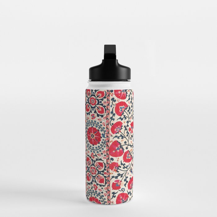 Shakhrisyabz Suzani Uzbekistan Embroidery Print Water Bottle Gallery Image 3