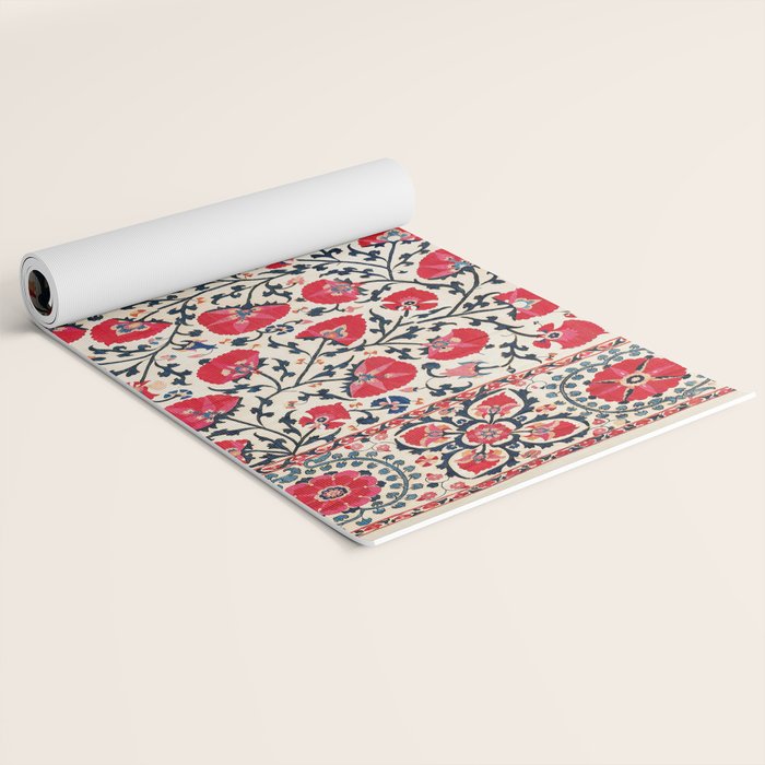 Shakhrisyabz Suzani Uzbekistan Embroidery Print Yoga Mat Gallery Image 2